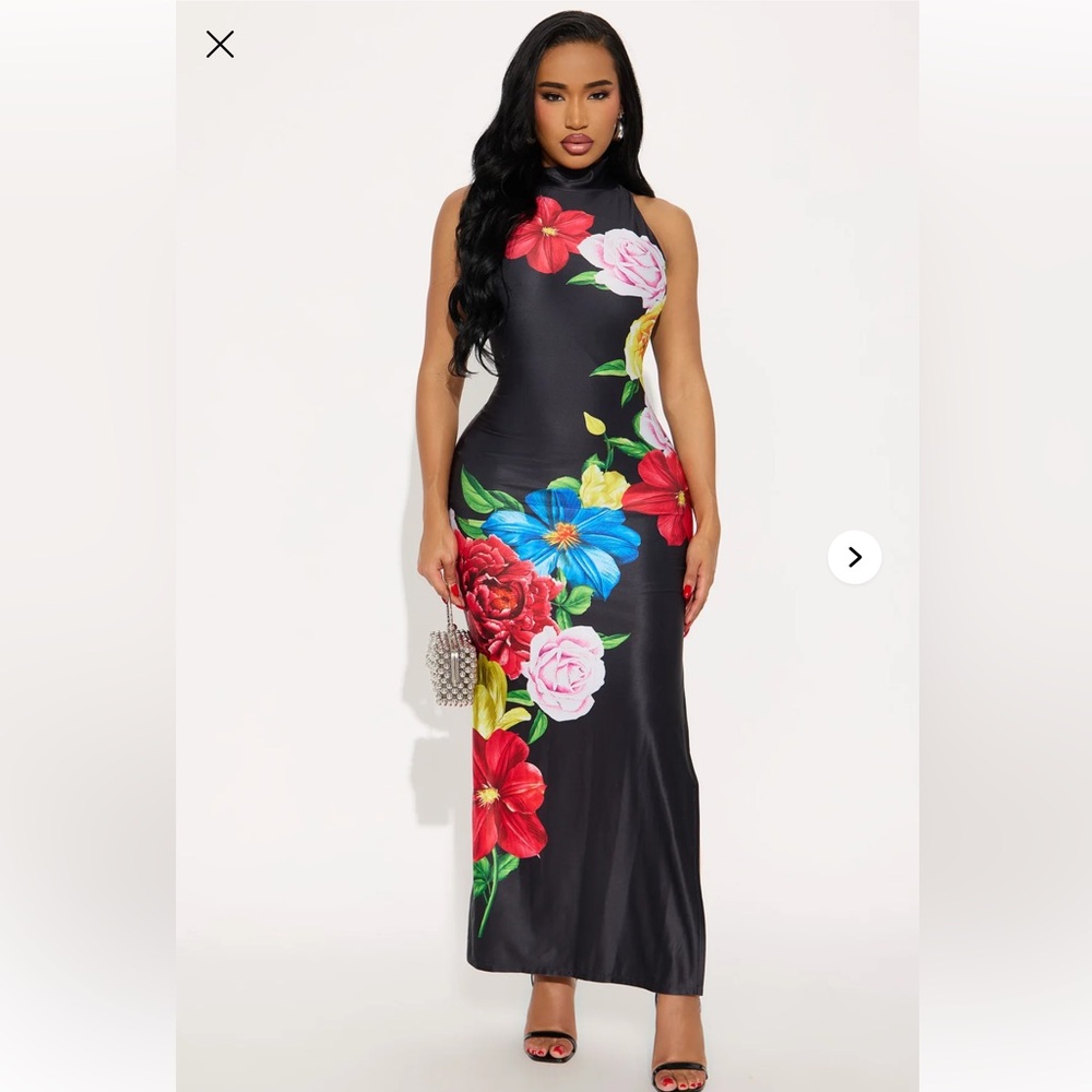 Floral Black Maxi Dress